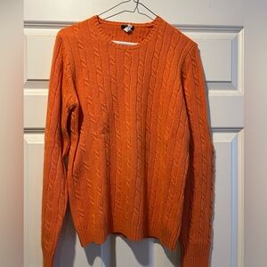 J. Crew Vibrant Orange Cable Knit Sweater